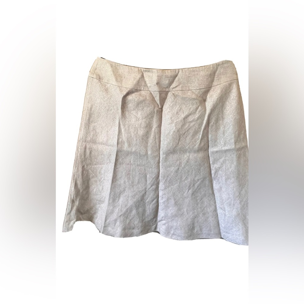 Womens TALBOTS GOLD METALLIC SHIMMER LINEN Skirt  SIZE 16P
